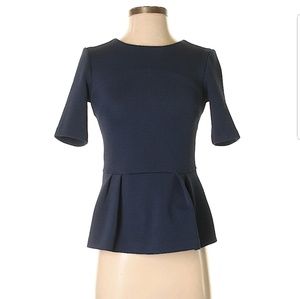 H&M Navy Peplum Top
